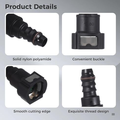 yeesport 15 PCS Assorted Fuel Line Straight Quick Connector Kit, Automobile Fuel Line Replacement Connectors, Car Fuel Line Adapter Set for Convenient Replacement in Saudi Arabia