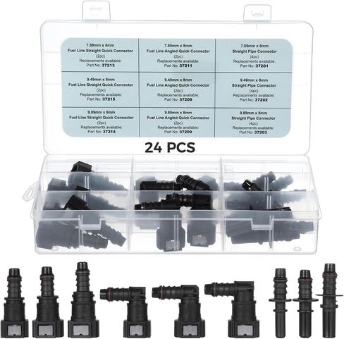 yeesport 15 PCS Assorted Fuel Line Straight Quick Connector Kit, Automobile Fuel Line Replacement Connectors, Car Fuel Line Adapter Set for Convenient Replacement in Saudi Arabia