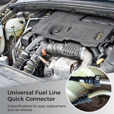 yeesport 15 PCS Assorted Fuel Line Straight Quick Connector Kit, Automobile Fuel Line Replacement Connectors, Car Fuel Line Adapter Set for Convenient Replacement in Saudi Arabia