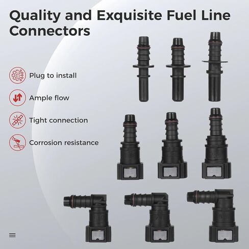 yeesport 15 PCS Assorted Fuel Line Straight Quick Connector Kit, Automobile Fuel Line Replacement Connectors, Car Fuel Line Adapter Set for Convenient Replacement in Saudi Arabia