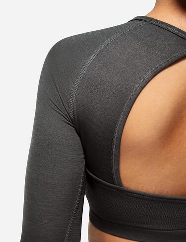 YEOREO قمصان نسائية للتمرين بأكمام طويلة بدون خياطة للجيم، قمصان مفتوحة من الخلف، تي شيرت لليوجا in Kuwait