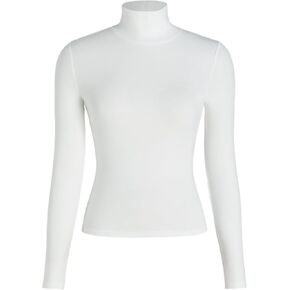 CIDER Turtle Necks Tops for Women Long Sleeve Shirts Mock Neck Solid Basic Tee Slim Fit Soft Base Layer Fall Tops 2024