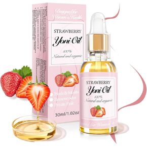 Natural Strawberry Yoni Oil for Women,Body Juice Oil,100% Natural Feminine Oil,Restores pH Balance and Wetness,All Natural Yoni Essential Oil-1 Fl oz/30 ml