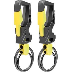 2 Pack Heavy Duty Metal Keychains Opener Clip Car Key Chains with 2 Keyrings