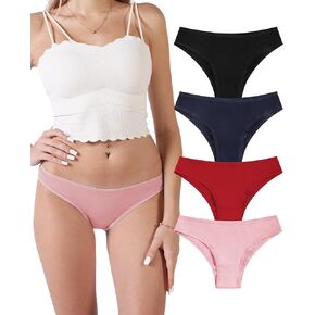 Women's Cotton Bikini Cheeky Underwear Packs, Sexy Breathable Panties for Ladies