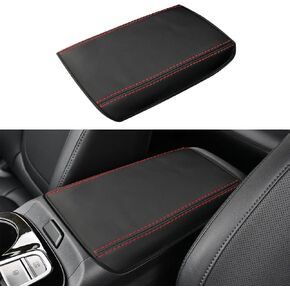 DEYTOP Center Console Cover for Hyundai Tucson 2022 2023 2024 Accessories Car Armrest Cover for Hyundai Tucson 2024 Accessories Anti-Scratch Leather Armrest Protector (Black with Black Stitches)