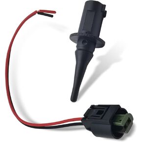 2 PCS Car Outdoor Temperature Sensor + Harness Plug, Accurately Monitor Precise Temperature Quick Repair Accessory, Replaces OEM #0075421318 0005428418 5S11829, for Mercedes-Benz (Black)