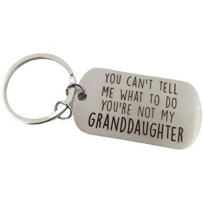 You Cant Tell Me What To Do Granddaughter Keychain, Papa Keychain from Granddaughter, Grandma Keychain, Grandpa Keychain From Granddaughter, Nana Keychain, Grammy Keychain, Papa Keychain