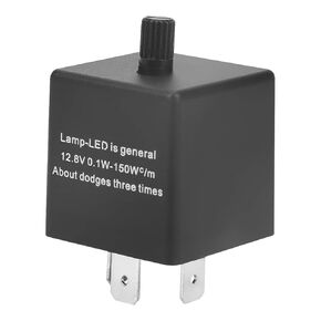 Flasher Relay, CF13 JL-02 3-Pin CF13 12.8V Adjustable LED Flasher Flash Relay for Turn Signal Light Hyper Flash Fix 0.1W-150W