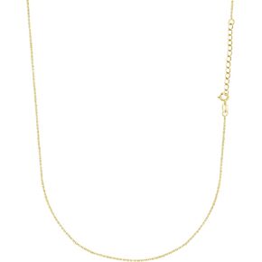 Ritastephens 14k Yellow or White Gold Cable Link Adjustable Chain Necklace 13" to 15" Inches