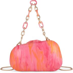 Buric Acrylic Clutch Purse for Women Marbling Evening Wedding Handbags Acrylic Shell Box Purses for Party Prom Cocktail