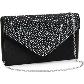Milisente Evening Bag for Women Glitter Rhinestone Wedding Evening Purse Crystal Envelope Crossbody Shoulder Clutch Bags