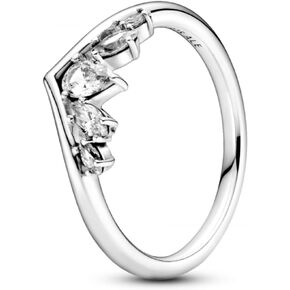 PANDORA Sparkling Pear & Marquise Wishbone, Clear CZ 925 Sterling Silver Ring