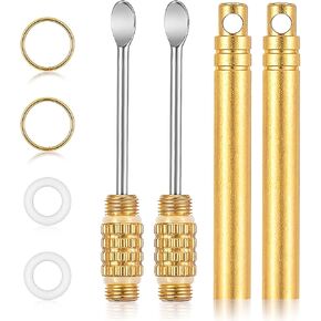 2 PCS Ear Spoon, Ear Wax Removal Tool Folding Type Ear Pick Portable Ear Cleaner Attached Key Ring Earwax Cleaning Tools