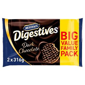 McVitie's Dark Chocolate Digestive Biscuits Twin Pack 2 x 316 g