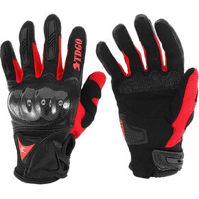1 Pair Motorcycle Gloves Spring Summer Breathable Smartphone Touch L Red Nylon