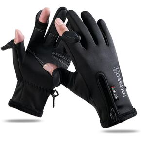Touch Screen Motocross Racing Gloves,Cycling Gloves,Non-Slip,Leaky Two-Finger,Thickened Fishing Cycling Gloves,Breathable Lightweight,Autumn and Winter Outdoor Cycling Sports.