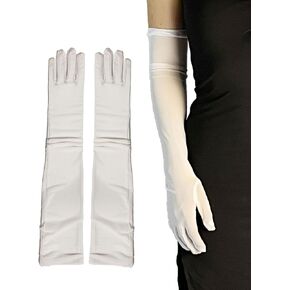 Sheer Lace Long Gloves Opera Evening 1920s Costume Accessories Womens Formal Mesh Tulle Elbow Gloves