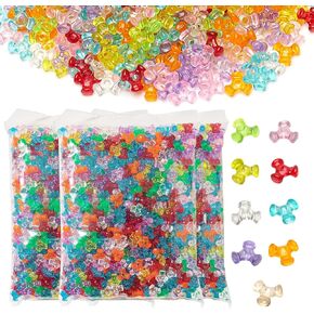3000 Pcs Pony Beads - Plastic Beads for Bracelet Making - Multi-Colored Assorted Beads for Braiding Hair & DIY Crafts - 9 Assorted Colors Bulk Beads for Jewelry Making