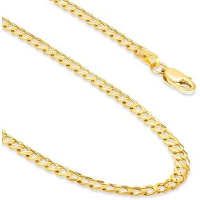EVAYA Real Solid 14k Gold Cuban Chain (2mm-3mm Width, 16"-24" Length) - For Men & Women - Durable, Resistant to Tarnishing & Lasts a Lifetime in Kuwait