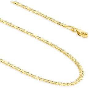 EVAYA Real Solid 14k Gold Cuban Chain (2mm-3mm Width, 16"-24" Length) - For Men & Women - Durable, Resistant to Tarnishing & Lasts a Lifetime
