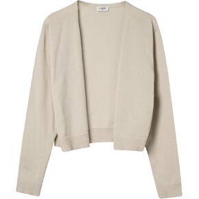 Yvette Women's Lightweight Open Front Cropped Cardigan, Long Sleeve Knit Shrugs for Dresses