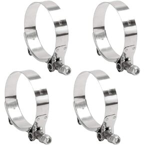 AAWFHRIE Stainless Steel 79-87MM T-Bolt Clamp for Turbo Silicone Intercooler Hose Clamp for 3.0''ID Hose Pack of 4pcs