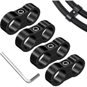 4Pcs 10AN Hose Separator Clamp - Fuel Line Clamp Aluminum Hose Fitting Adapter for 5/8 Fuel Hose