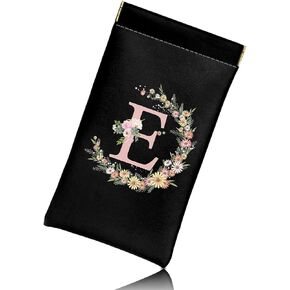 Glasses Eyeglass Sunglasses Case Pouch Initial Letter Soft PU Leather Cute Aesthetic with Cleaning Cloth Women Girls in Kuwait