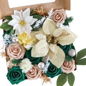 ASTRYAS 38pcs Artificial Flowers Combo Box Rainbow Colorful Fake Silk Flowers Bulks Spring Flowers Floral Arrangements for DIY Wedding Bridal Bouquet Christmas Party Home Decoration (Multi Color)