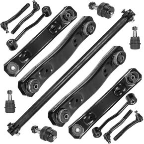 Front Upper Lower Control Arms w/Ball Joints Front Sway Bar End Links Tie Rod Ends Suspension Kit for 1999-2004 Jeep Grand Cherokee (15PCs)