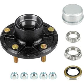 Youxmoto Trailer Idler Hub kit 5 on 5, 5-Hole, 5" Bolt Circle Idler Hub for 3,500 lb. Axles, Replacement Trailer Brake Hub Drum Assembly for Rvs; (for L68149 and for L44649 Cone Bearings)…