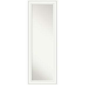 Amanti Art Wood Door Wall Mirror, Full Length Mirror (53 x 19 in.), Craftsman White Full Body Mirror and On The Door Mirror Full Length Mirror for Bedroom or Living Room Decor, frameColors Mirror,