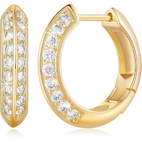 14K Gold Hoop Earrings for Women 14K Gold Earrings Hoop Earrings for Women Elegant Gold Hoop Earrings Dual-sided Cubic Zirconia Gold Earrings for Women 20mm/30mm