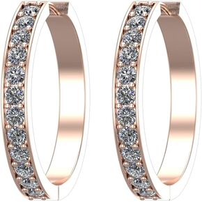 1-6 Carat Classic Prong Set Hoop Diamond Earrings Oval Shape Premium Collection (H-I Color)