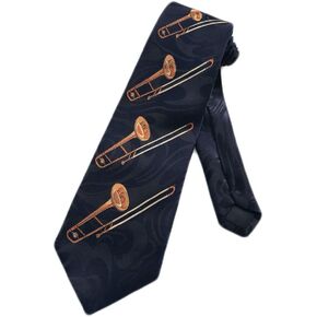 ربطة عنق موسيقى الجاز ترومبون للرجال من ستيفن هاريس - أزرق - ربطة عنق بمقاس واحد in Kuwait