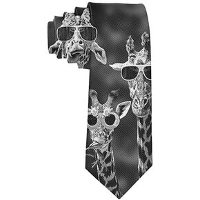 COLORFULSKY Tie Funny Neckties Colorful Funny Giraffes Set Fashion Wide Novelty Neck Ties For Men teen