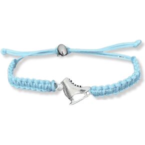 Infinity Collection Figure Skating Charm Bracelet, Ice Skating Jewelry, Adjustable Skate Bracelet, Figure Skater Gift, Ice Skating Gifts, Ice Skating Accessories(Blue)