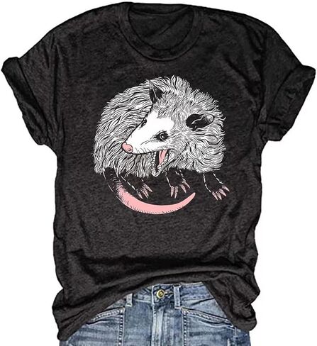 Opossum Shirt for Women 90s Cute Opossum Lover Tarot Card Retro Aesthetic Graphic Tee Tops in Kuwait