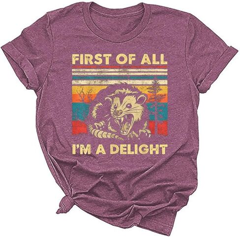 Opossum Shirt for Women 90s Cute Opossum Lover Tarot Card Retro Aesthetic Graphic Tee Tops in Kuwait