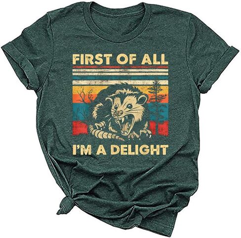 Opossum Shirt for Women 90s Cute Opossum Lover Tarot Card Retro Aesthetic Graphic Tee Tops in Kuwait