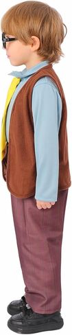 Pudcoco Kids 100 Days of School Costume for Boys Old Man Halloween Costume Hat Glasses Shirt Tie Grandpa Vest Pants Set in Saudi Arabia
