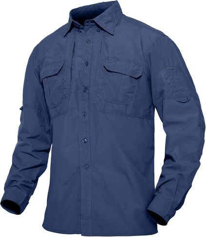 TACVASEN Men's Tactical Shirts Long Sleeve Quick Dry Breathable Button Down Fishing Work Safari Hiking Camping Hunting in Saudi Arabia