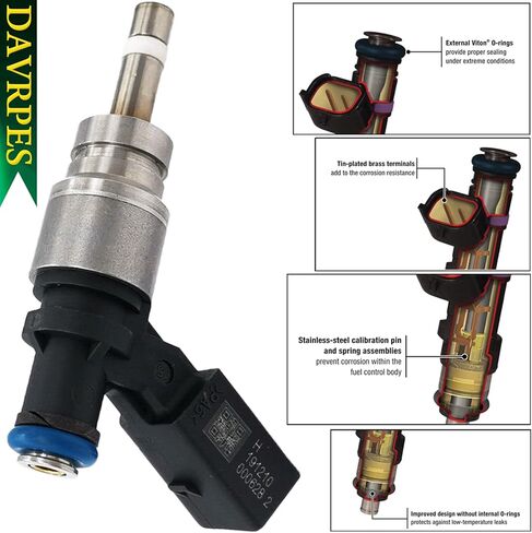 079906036C Fuel Injector Fuel Spray Nozzle 6 Holes Disc Engine For V-W Touareg, Audi A6 Quattro A8 Quattro Q7 R8 S5 4.2L V8, 5.2L V10 Replace#079906036AA｜FJ886｜FJ886 in Kuwait