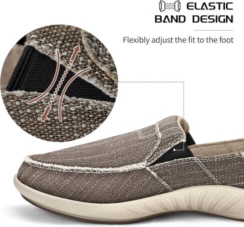 Mens Slip On Shoes, Canvas Loafers with Arch Support, Orthopedic Casual Sneakers for Plantar Fasciitis, Indoor & Outdoor Walking Slippers Shoes for Pain Relief in Kuwait