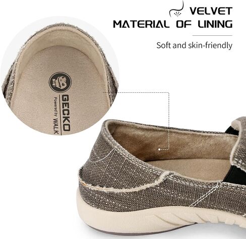 Mens Slip On Shoes, Canvas Loafers with Arch Support, Orthopedic Casual Sneakers for Plantar Fasciitis, Indoor & Outdoor Walking Slippers Shoes for Pain Relief in Kuwait