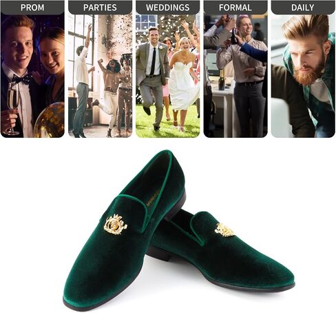 Men's Multiple Colors Penny Slip-on Velvet Loafer Cushioned Suede Tuxedo Dress Shoes Luxurious Smoking Slipper Party Prom Wedding Shoes Comfortable Lightweight in Saudi Arabia