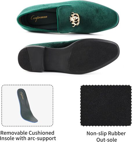 Men's Multiple Colors Penny Slip-on Velvet Loafer Cushioned Suede Tuxedo Dress Shoes Luxurious Smoking Slipper Party Prom Wedding Shoes Comfortable Lightweight in Saudi Arabia