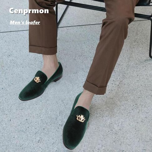 Men's Multiple Colors Penny Slip-on Velvet Loafer Cushioned Suede Tuxedo Dress Shoes Luxurious Smoking Slipper Party Prom Wedding Shoes Comfortable Lightweight in Saudi Arabia