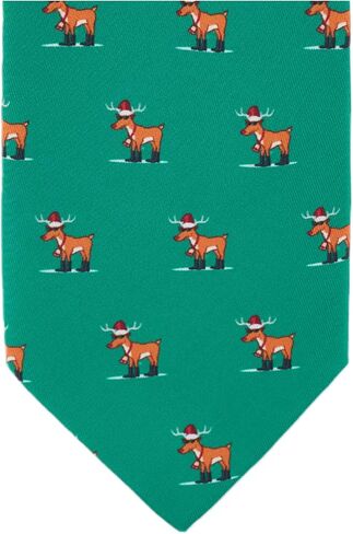 ربطة عنق طويلة للرجال من جاكوب ألكسندر بنمط عيد الميلاد رودولف الرنة - أخضر in Kuwait